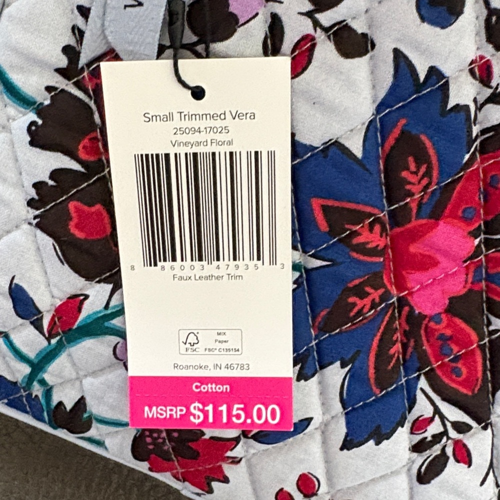 Vera Bradley small trimmed vera bag in vineyard floral - Picture 4 of 10